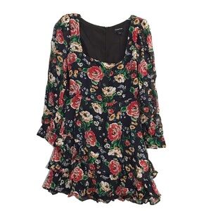 Yumi Kim all over floral ruffle hem mini dress size S NWOT